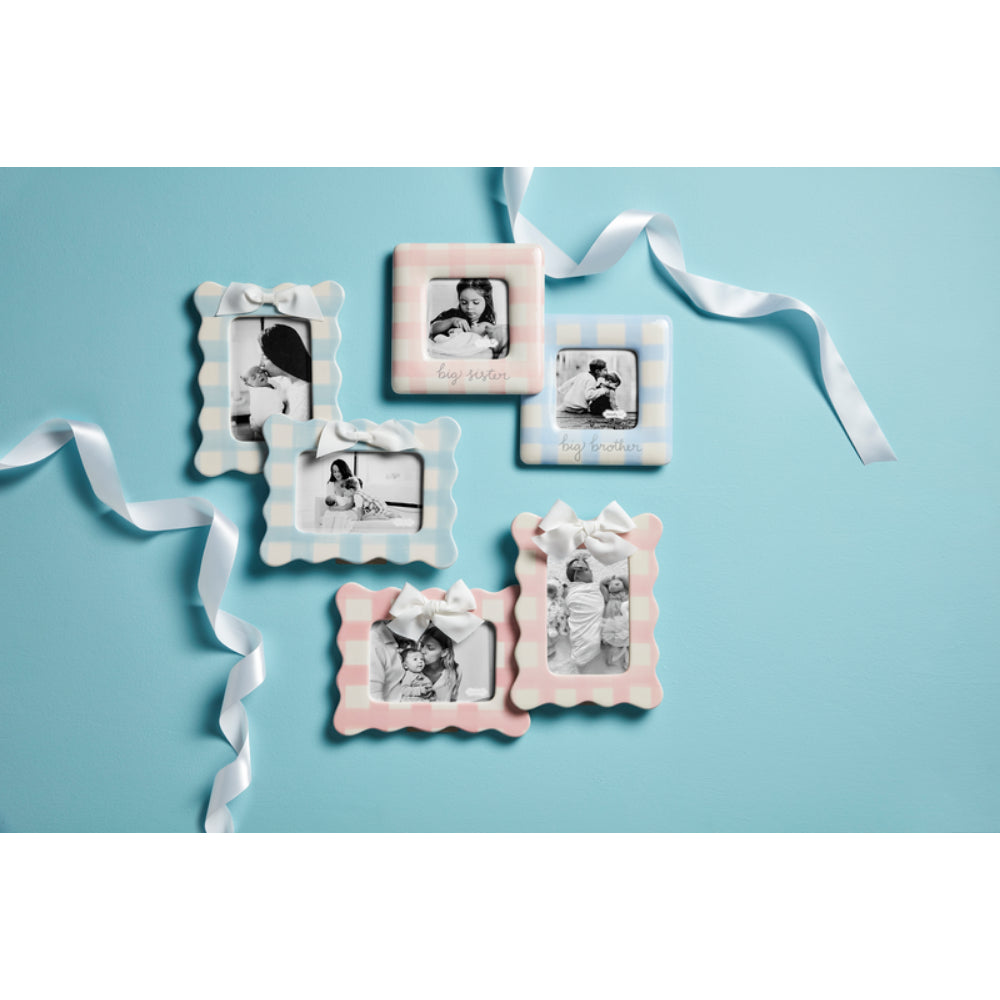 Mud Pie Gingham Big Sister/Big Brother 4x4 Picture Frame - Image 3