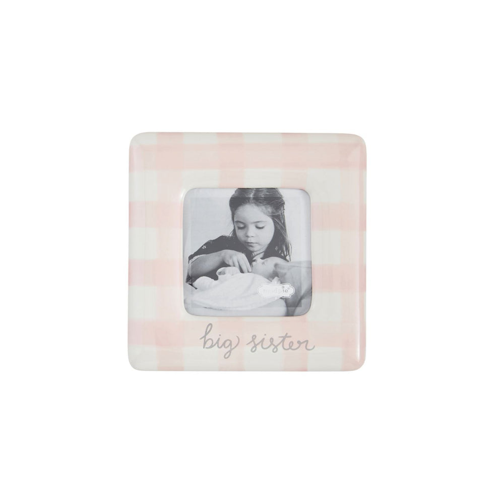 Mud Pie Gingham Big Sister/Big Brother 4x4 Picture Frame - Image 2