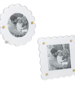 Mud Pie Mini White Scallop Frames