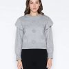 Gray flower sweater