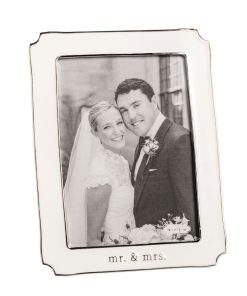 Mud Pie Small Mr. & Mrs. Enamel Frame - 5 x 7