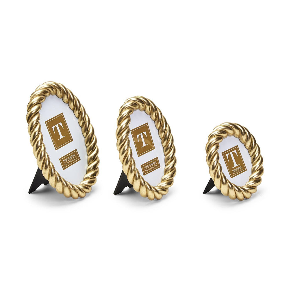 Two's Company Gilded Rope Gold Finish Photo Frame - Image 3