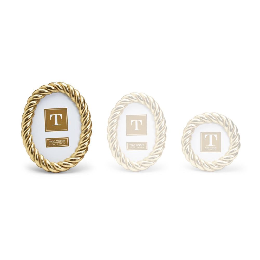 Two's Company Gilded Rope Gold Finish Photo Frame - Image 4