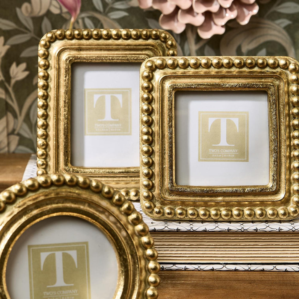 Two's Company Beaded Texture Gold Frame - Image 5