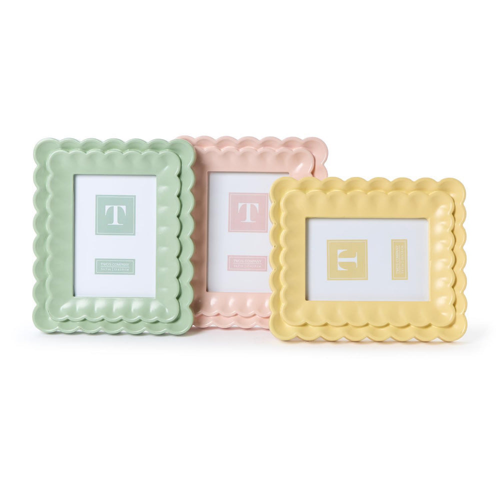 Two's Company Scalloped Wood Frames - Image 2
