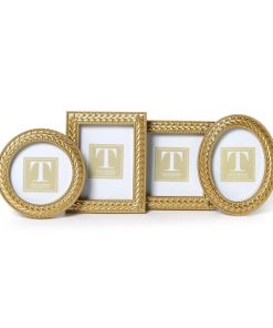 Two's Company Laurel Wreath Gold Photo Frames