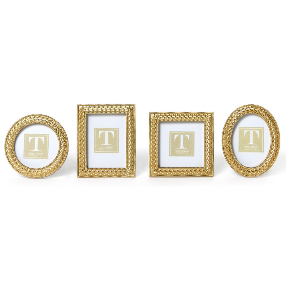 Two's Company Laurel Wreath Gold Photo Frames - Image 3