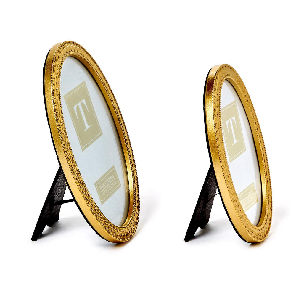 Two's Company Laurel Wreath Gold Oval Frame - Image 3