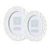 Two's Company White Fanshell Oval Photo Frames
