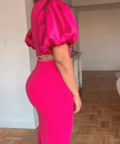 Puffy sleeves fuchsia Dress