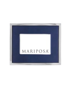 Mariposa Blue Leather with Metal Border Frame