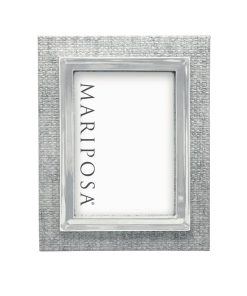 Mariposa Pale Gray Faux Grasscloth Signature Picture Frame