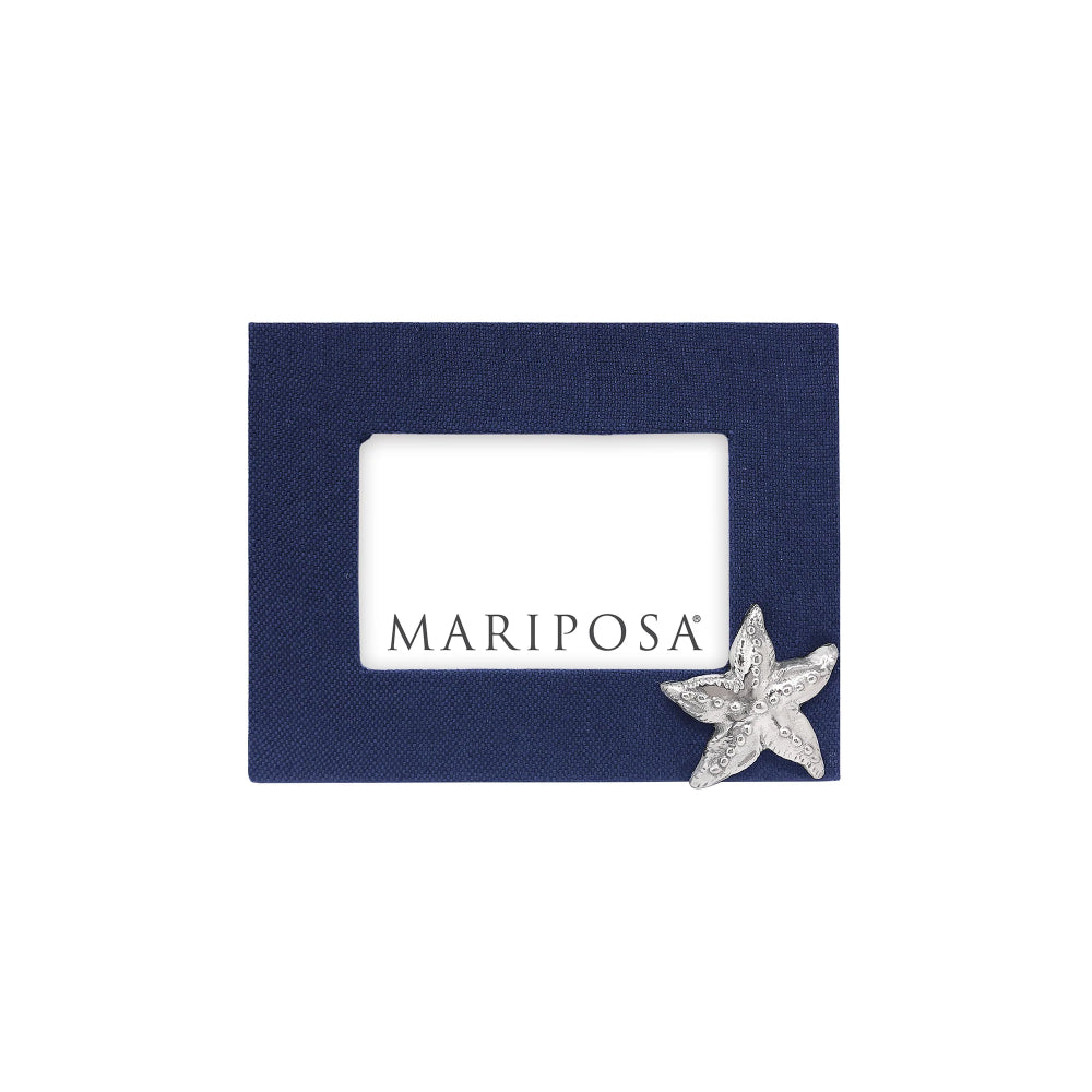 Mariposa Navy Blue Linen Frame with Starfish Icon
