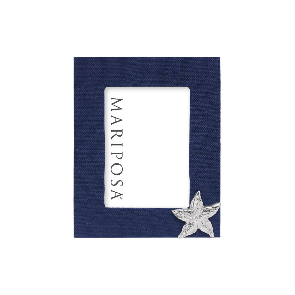 Mariposa Navy Blue Linen Frame with Starfish Icon - Image 2