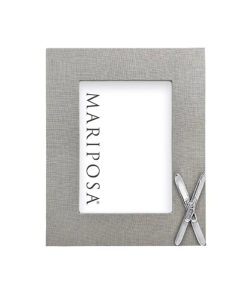 Mariposa Gray Linen with Crossed Skis Frame