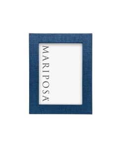 Mariposa Indigo Faux Grasscloth Frame