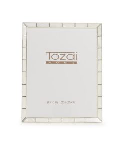 Two's Company Silver Plated Metal Photo Frame with Mother of Pearl Inlay