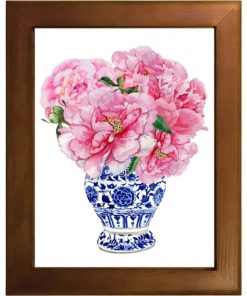 B McVan Designs Pink Peonies Tile Trivet