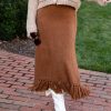 FINAL SALE - Chalet Fringe Camel Skirt