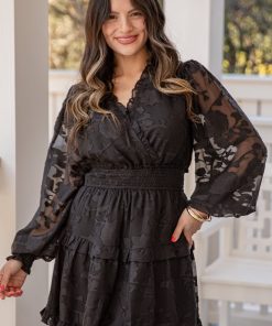 A Garden of Wonder Black Floral Mini Dress