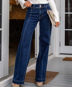 Ginny High-Rise Dark Wash Wide Leg Jeans