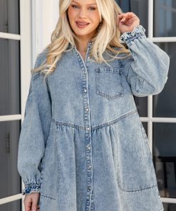 Loving Detail Denim Mini Dress