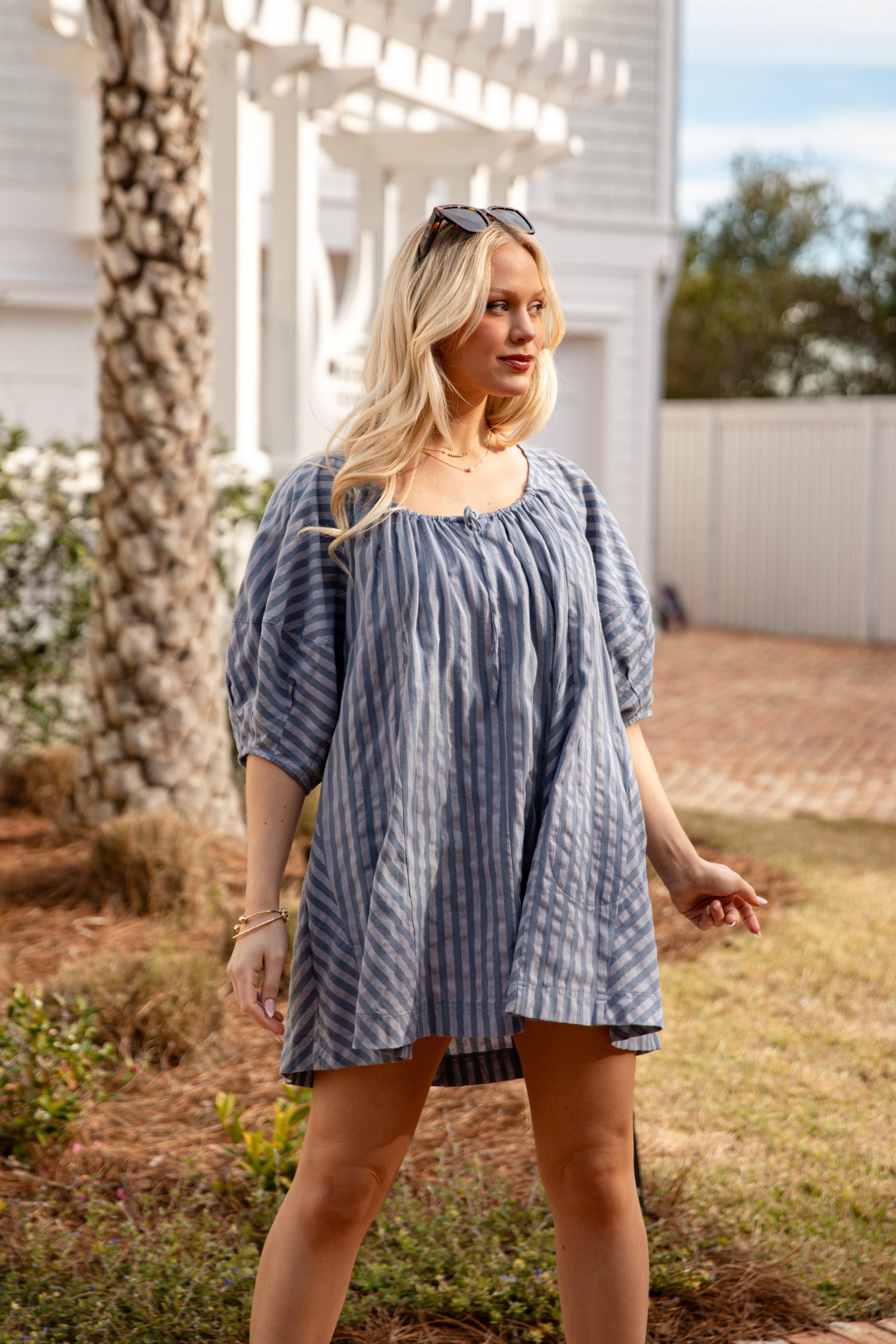 Harbor Lines Striped Denim Mini Dress - Image 2