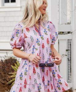 Flora Lavender Babydoll Mini Dress