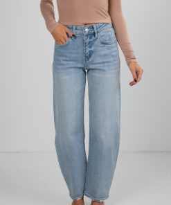 Haven Light Wash High-Rise Barrel Jeans
