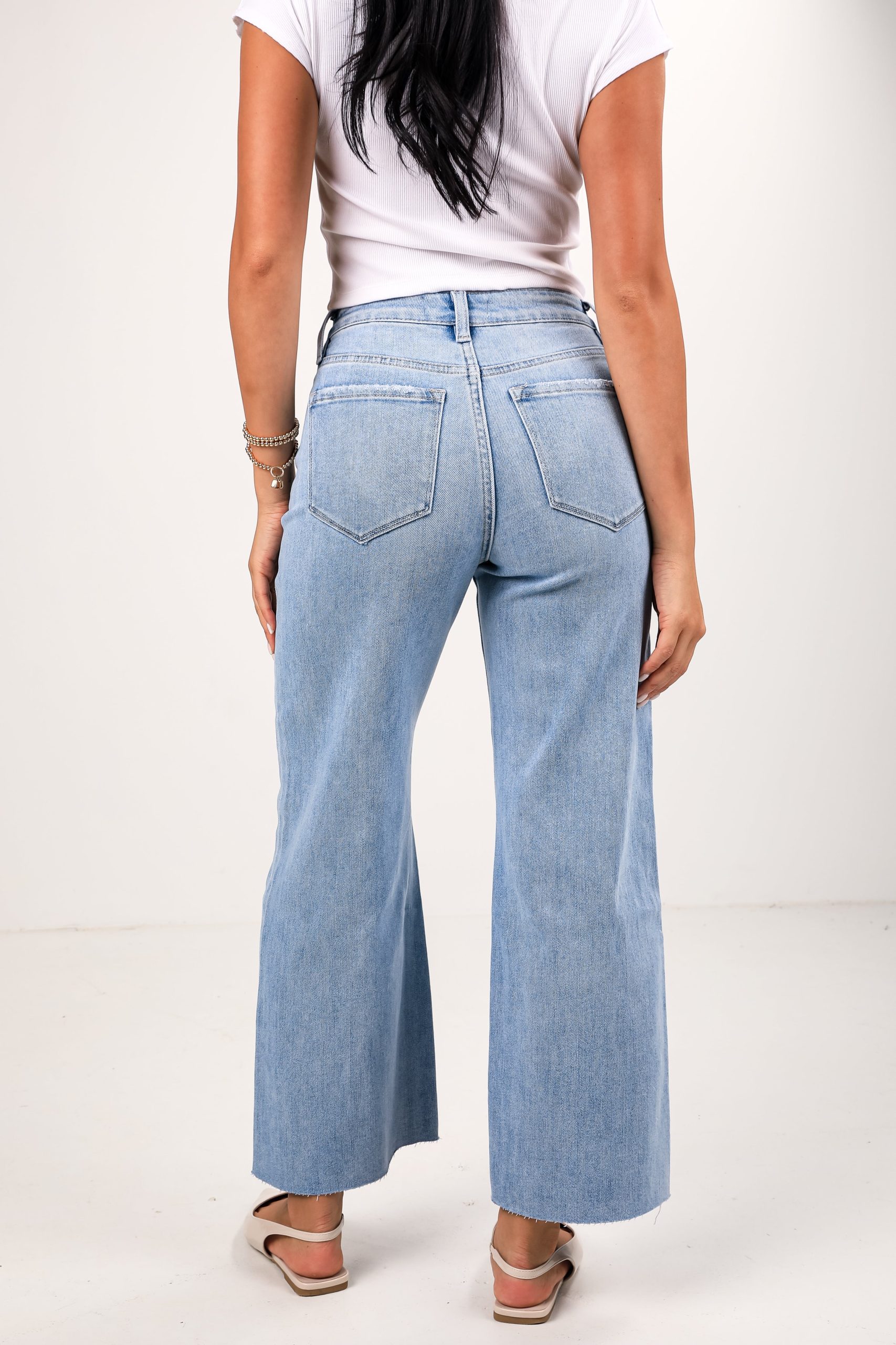 Christi Light Wash High-Rise Wide Leg Jeans - Image 5