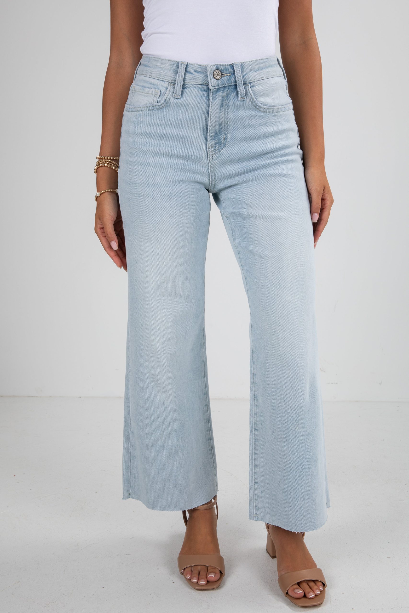 Tess Light Wash High-Rise Wide Leg Jeans