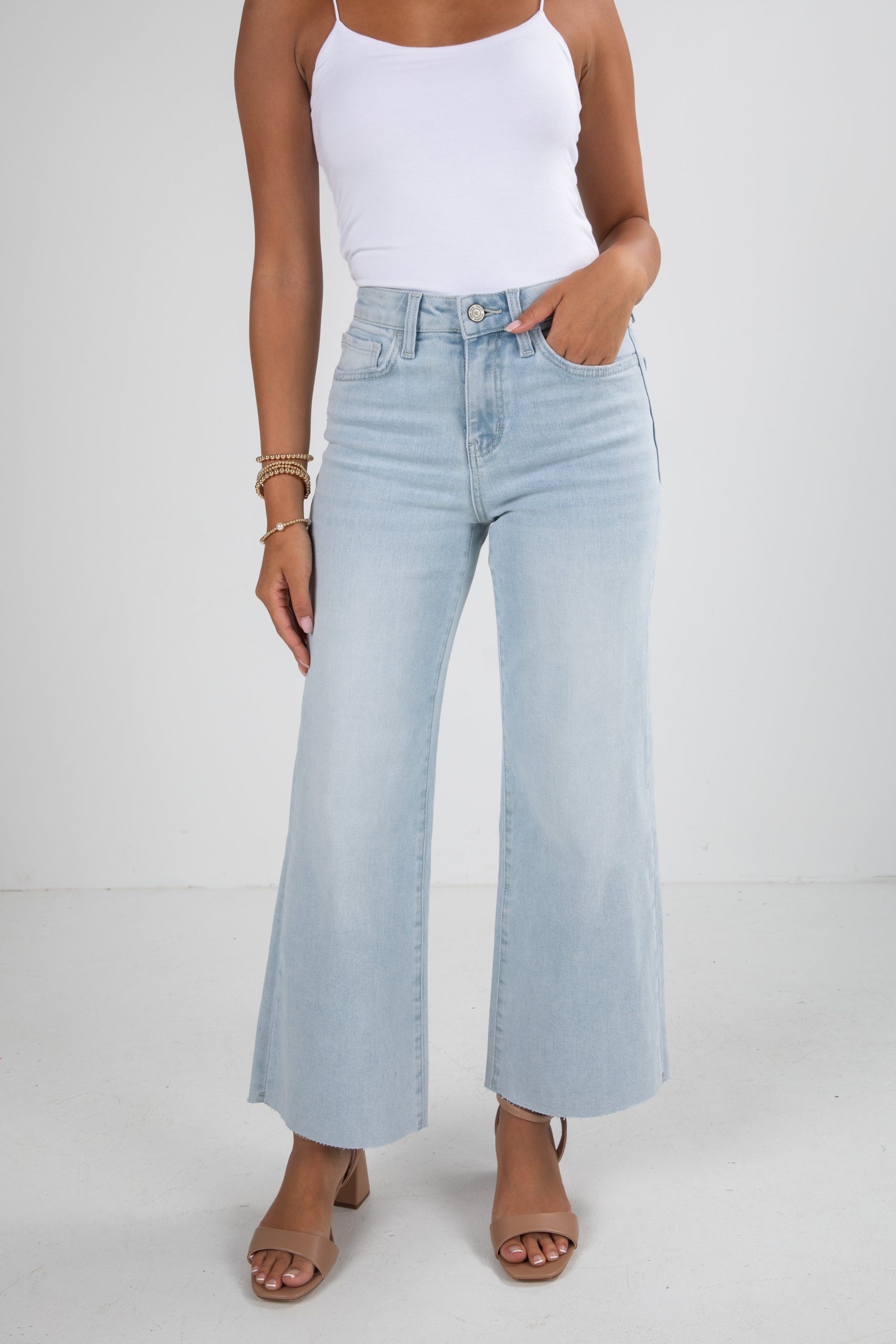 Tess Light Wash High-Rise Wide Leg Jeans - Image 2