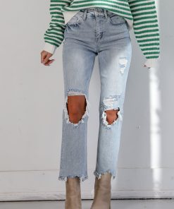 FINAL SALE - Jodie Light Wash Distressed 90s Vintage Dad Jeans