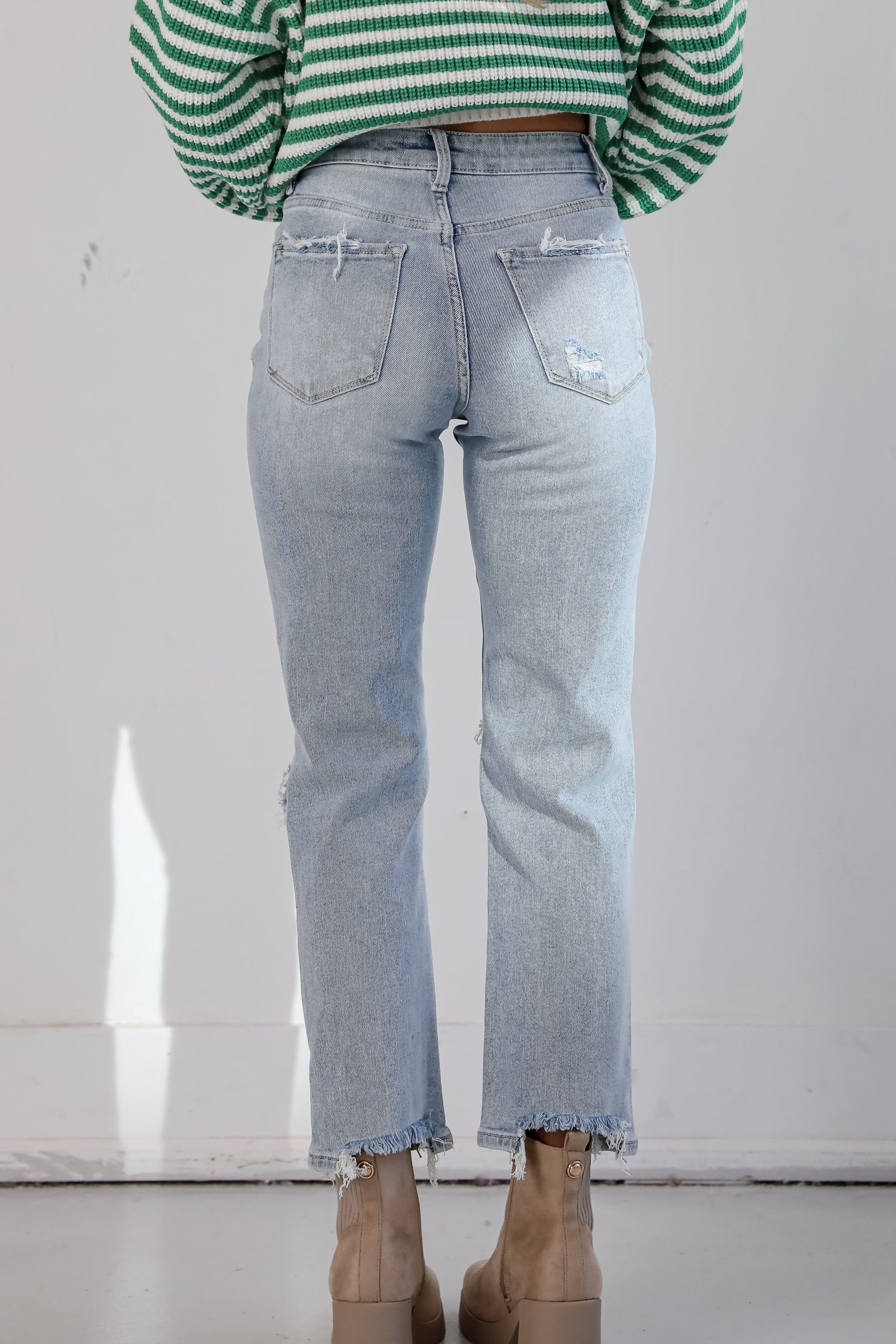 FINAL SALE - Jodie Light Wash Distressed 90s Vintage Dad Jeans - Image 5