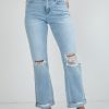 Alex Light Wash High-Rise Distressed Straight Leg Jeans