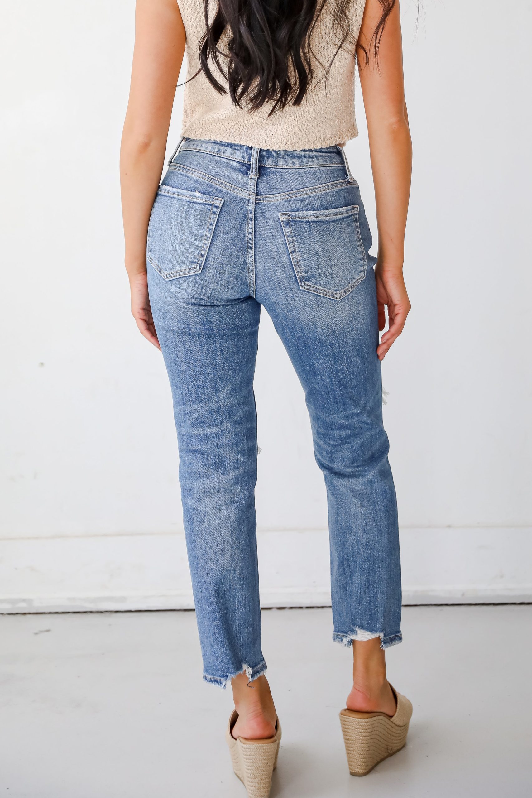 Kendall Medium Wash High-Rise Distressed Boyfriend Jeans - Image 3