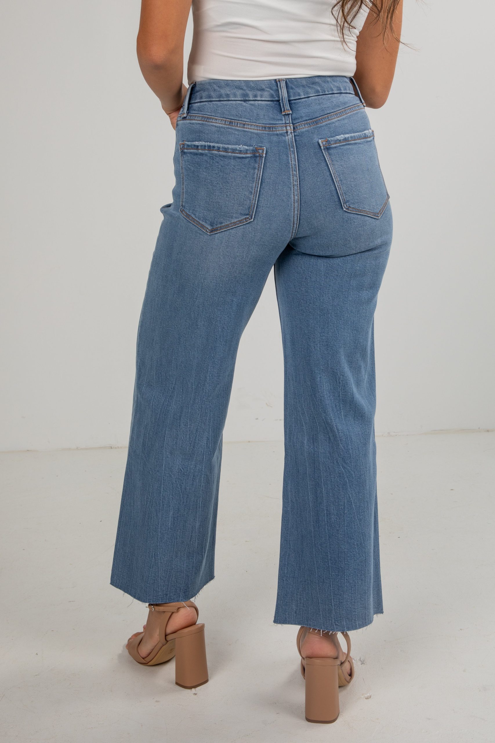 Layla Medium Wash High-Rise Wide Leg Jeans - Image 4