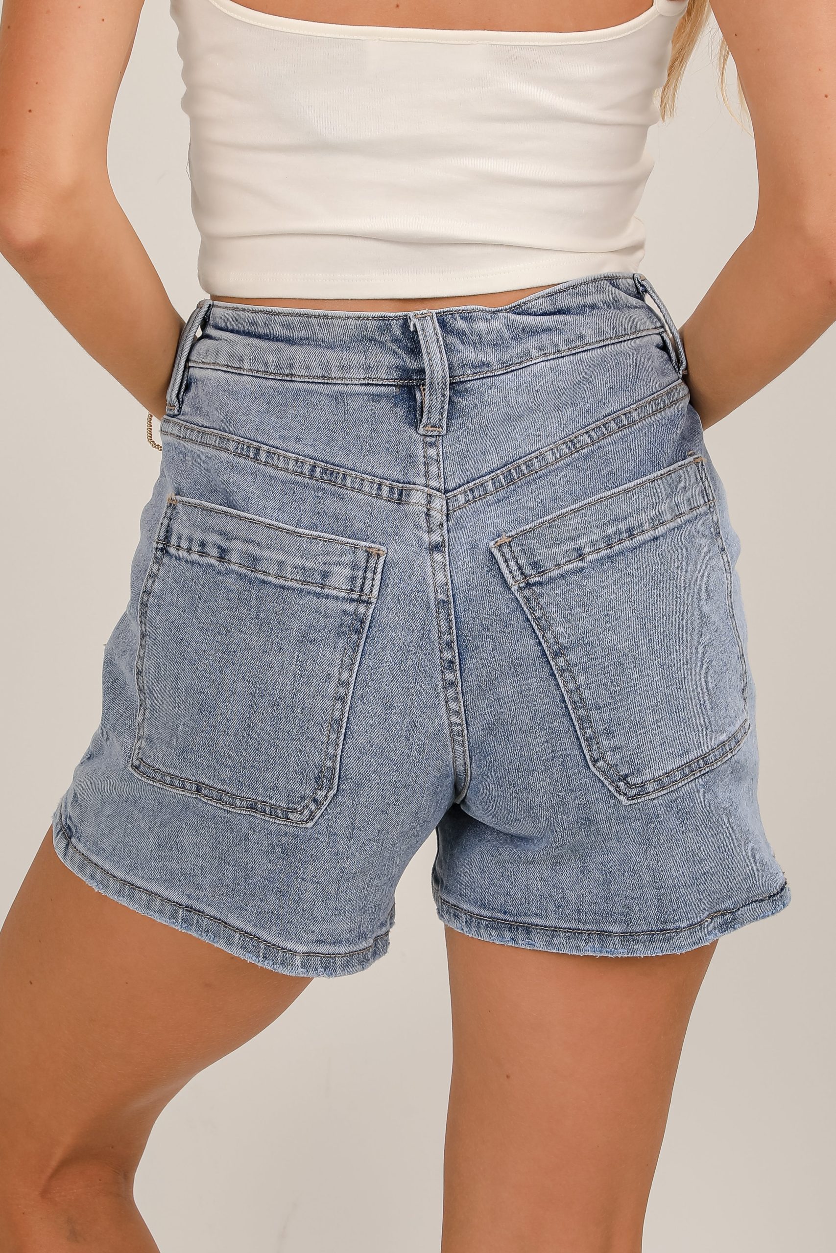 Gretchen Medium Wash High-Rise Mom Denim Shorts - Image 5