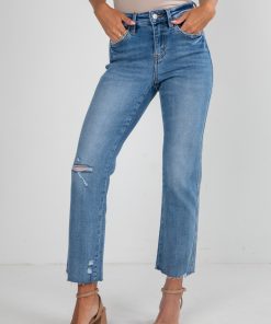 Amelia Medium Wash High-Rise Straight Leg Jeans